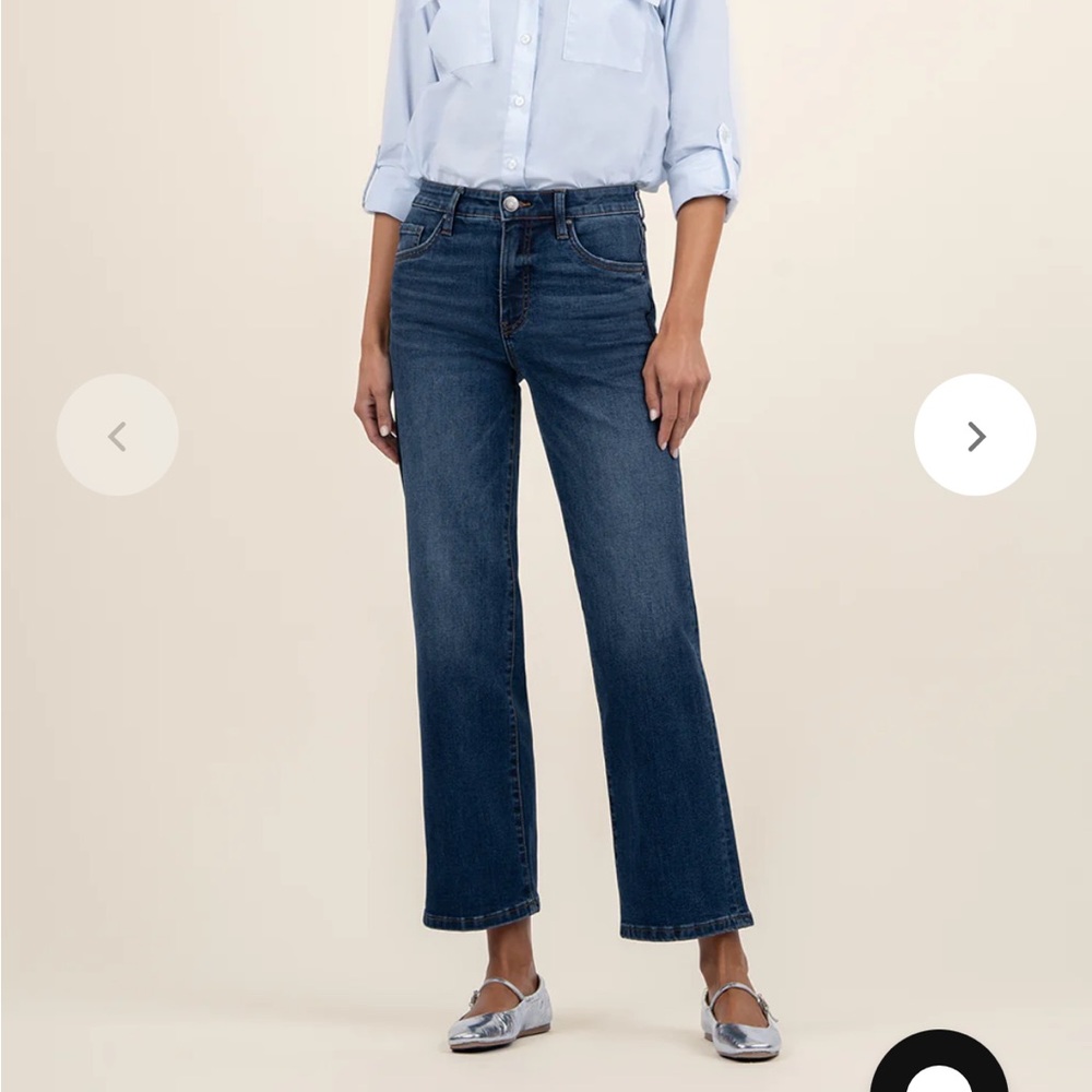 Kut from the cloth, “Charlotte” high-rise Fav Ab Culotte jeans